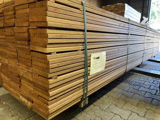 Ca. 89x Guyana Teak vlonderplanken, 21x145mm, lengte 395cm